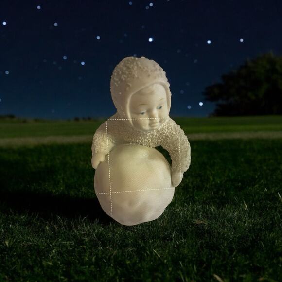 DEPT 56 SNOWBABIES PORCELAIN FIGURINE "I'M MAKING SNOWBALLS!" No Box READ - Picture 4 of 13